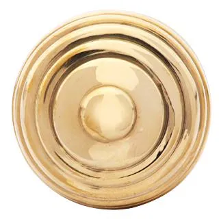 1 1/2 Inch Solid Brass Circular Grooved Cabinet & Furniture Knob