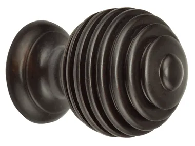 1 1/2 Inch Solid Brass Circular Grooved Cabinet & Furniture Knob