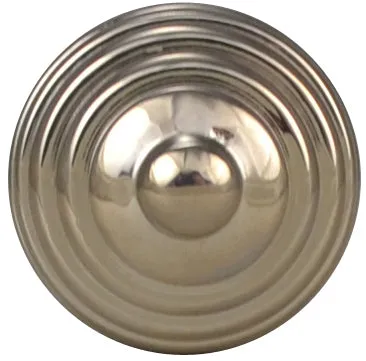 1 1/2 Inch Solid Brass Circular Grooved Cabinet & Furniture Knob