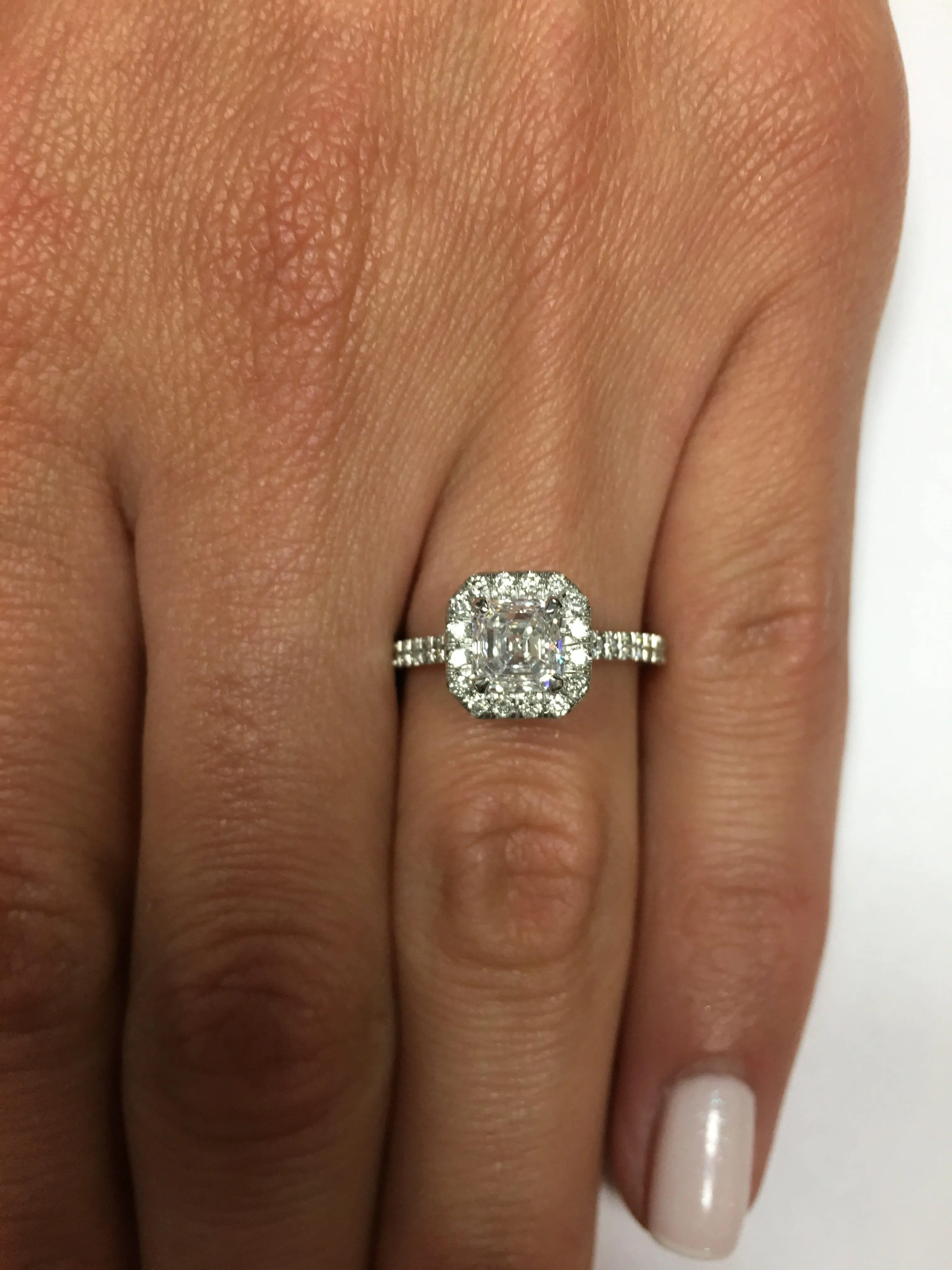 1.45 ct Asscher Cut Diamond Engagement Ring