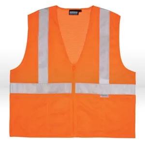 14634 ERB Safety Vest,Reflective,ANSI Class 2,L,Orange