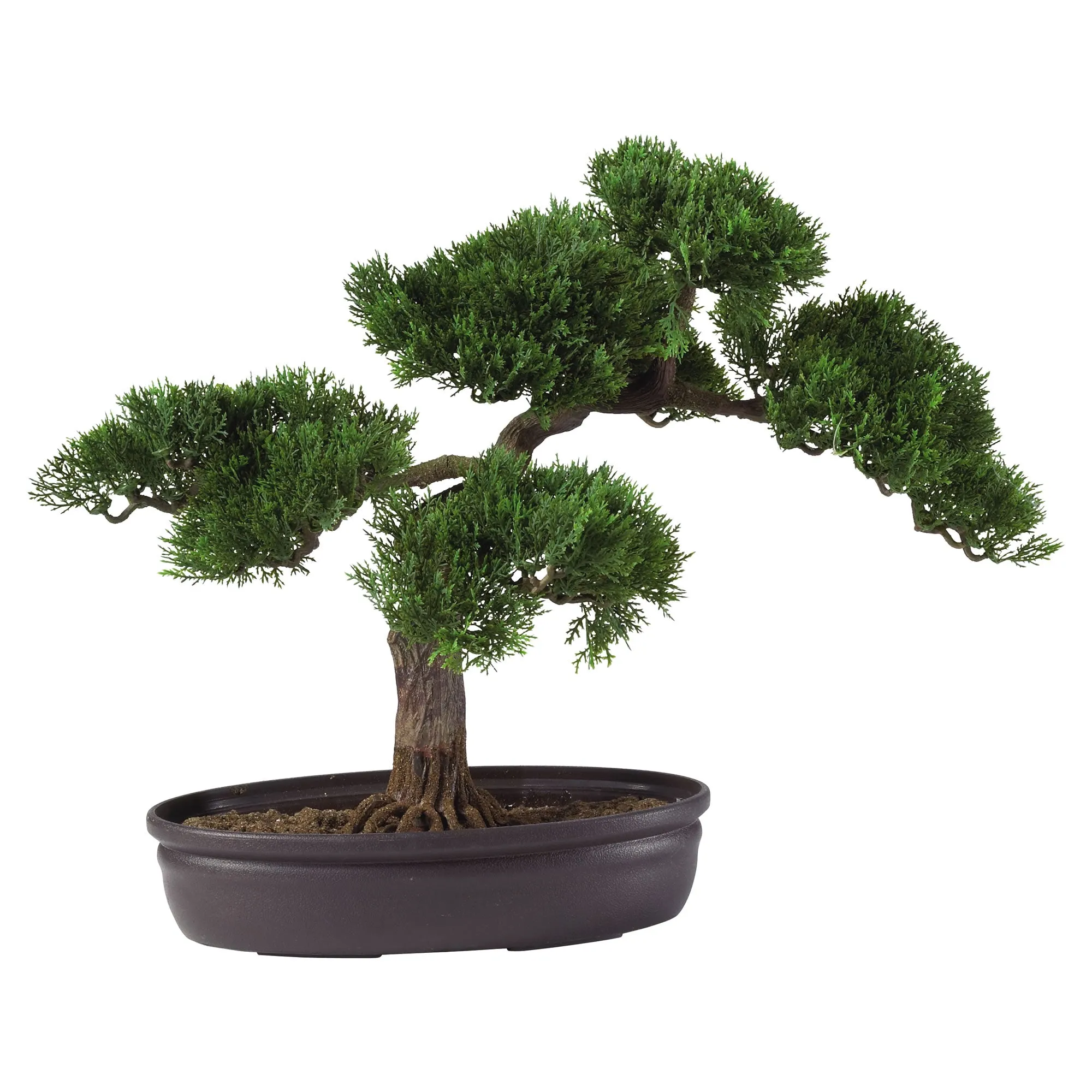 16" Artificial Cedar Bonsai Silk Plant - Low Maintenance, Life-Like & Vibrant Silk Trees For Busy People.