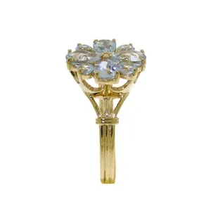 2.43 Carat 14K Solid Yellow Gold Ring Natural Aquamarine