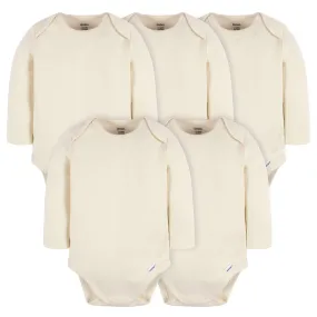 5-Pack Baby Natural Premium Long Sleeve Onesies® Bodysuits