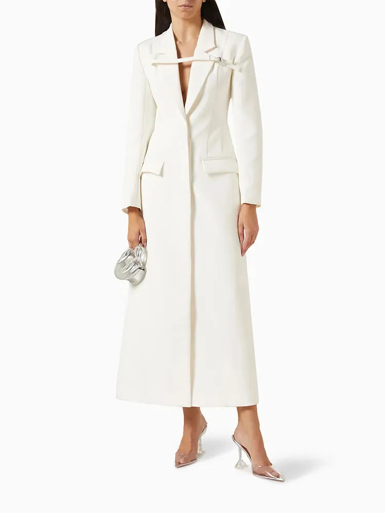 A&A Belted Collar Maxi Tunic Trench Coat