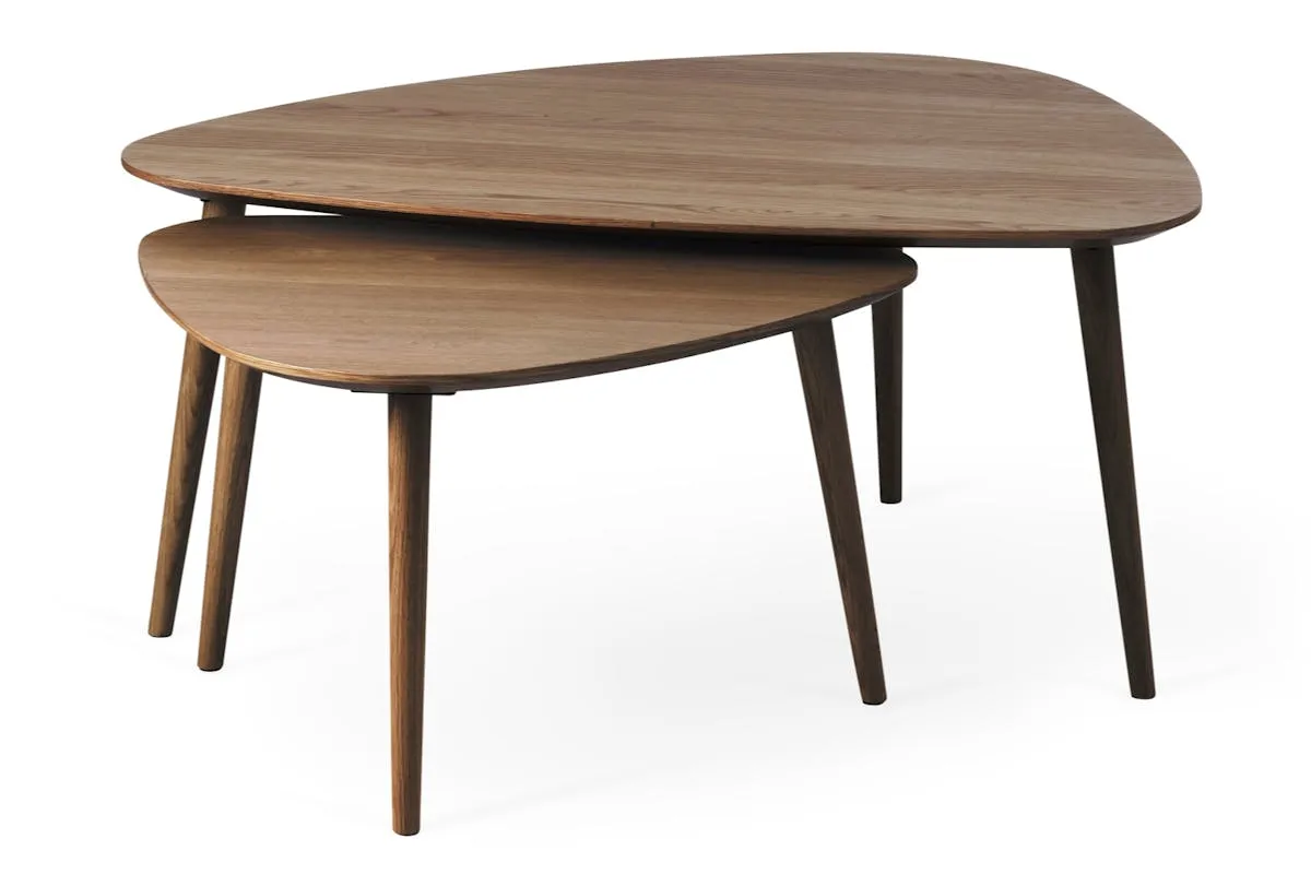 Adda Triangular Nest of Tables | Smoked Oak