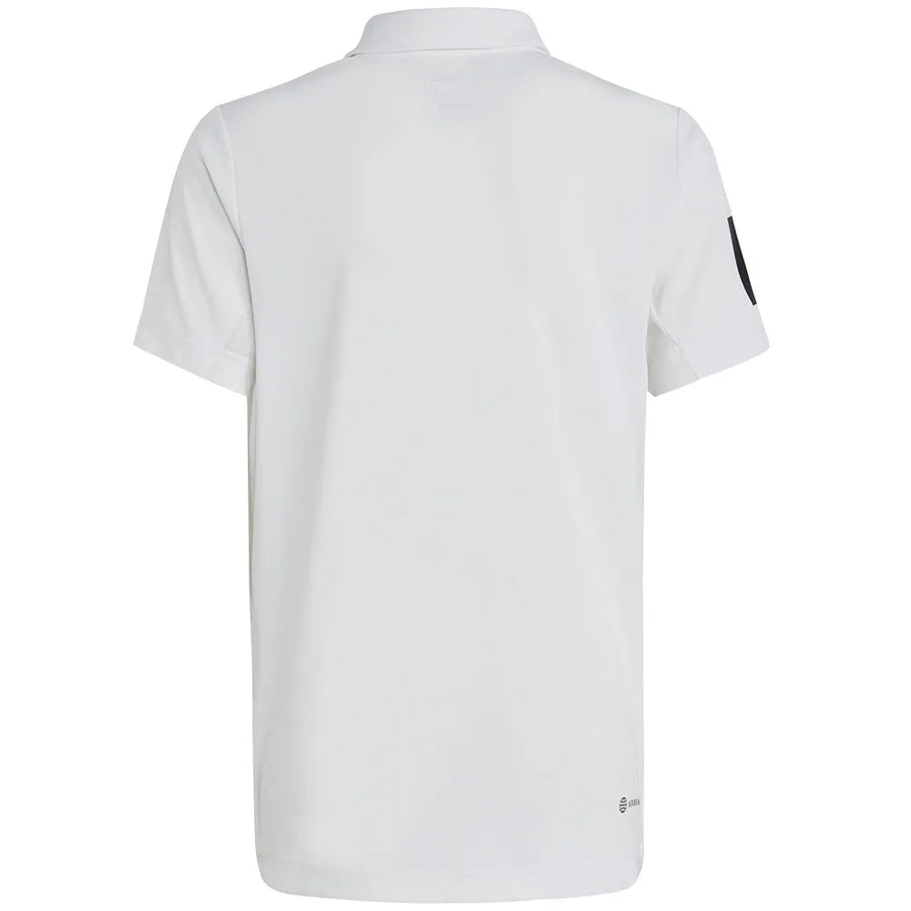 adidas Boys Club 3 Stripe Polo - White