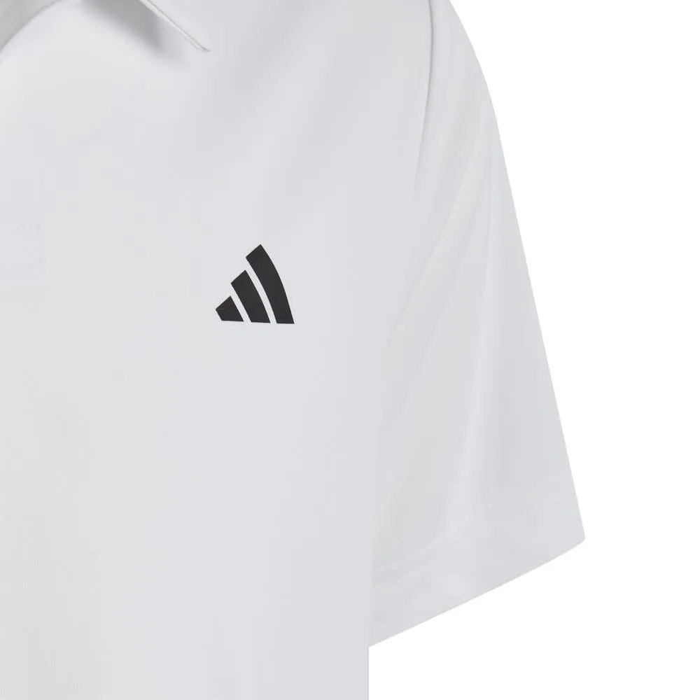 adidas Boys Club 3 Stripe Polo - White