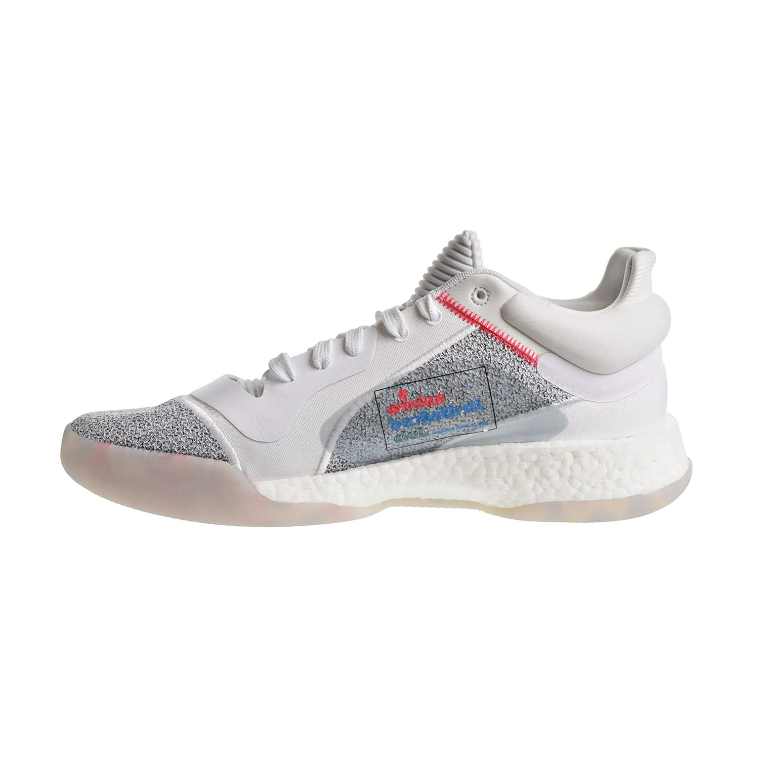 Adidas Marquee Boost Low Men's Basketball Shoes Cloud White/Off White/Shock Cyan