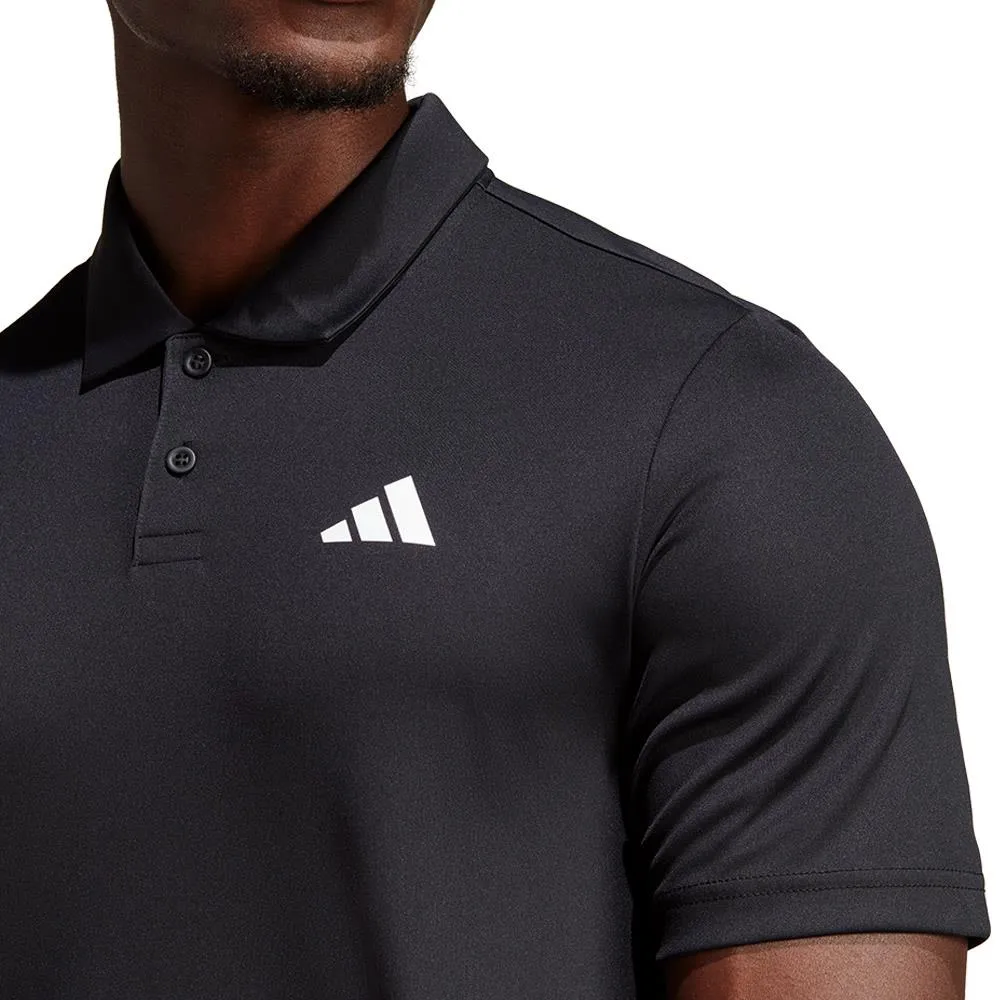 adidas Men's Club 3 Stripe Polo - Black