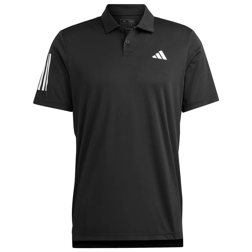 adidas Men's Club 3 Stripe Polo - Black