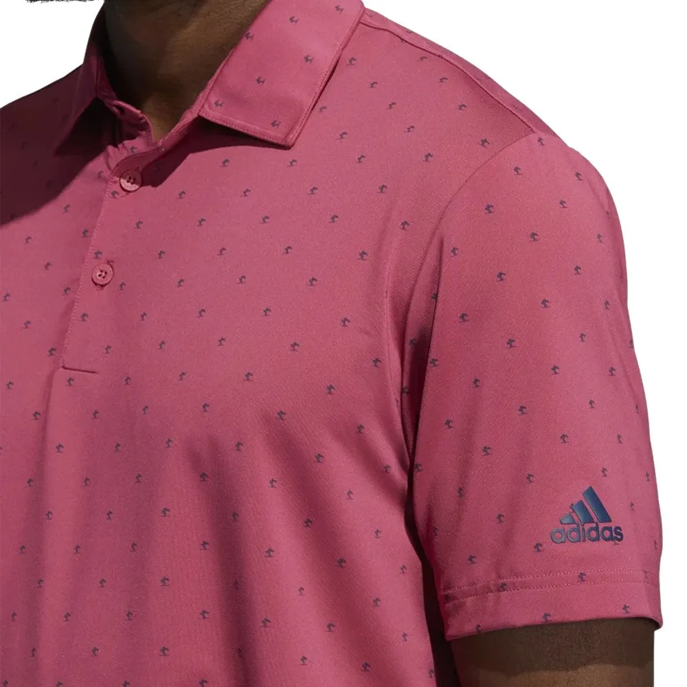 Adidas Ultimate365 Printed Golf Polo - Wild Pink / Crew Navy