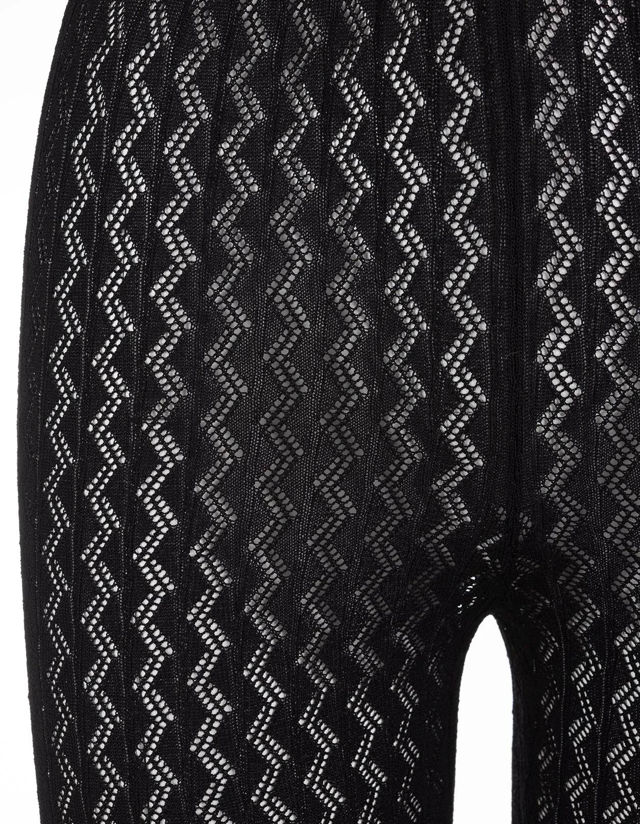 Alessandra Rich Zig Zag Detail Knitted Flared Pants