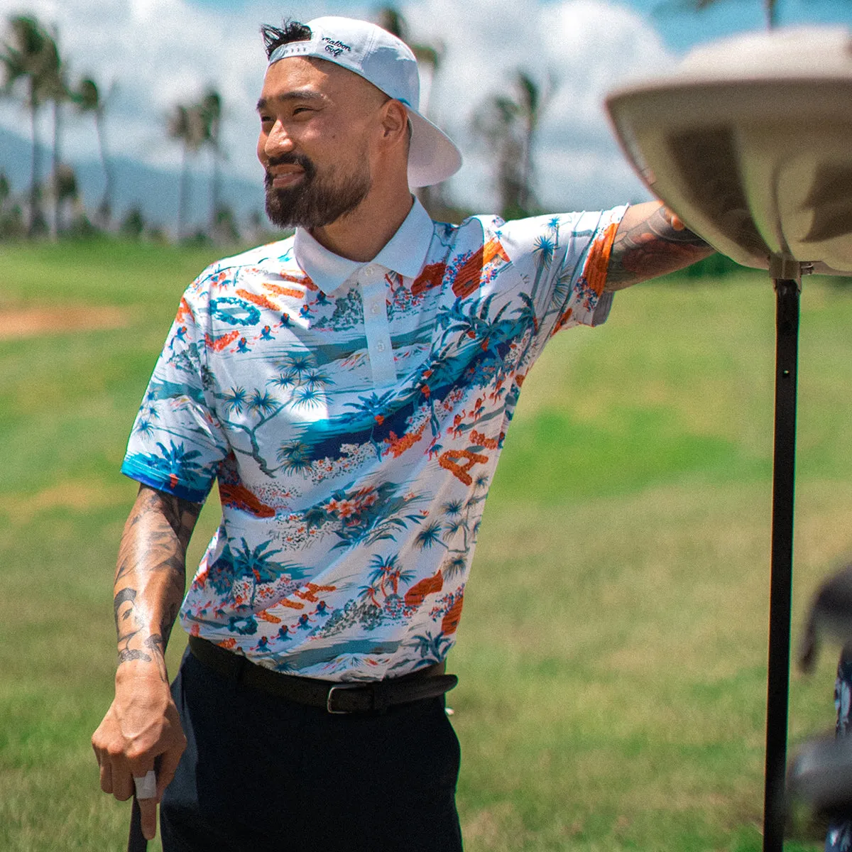 Aloha Hawaii Performance Polo - White