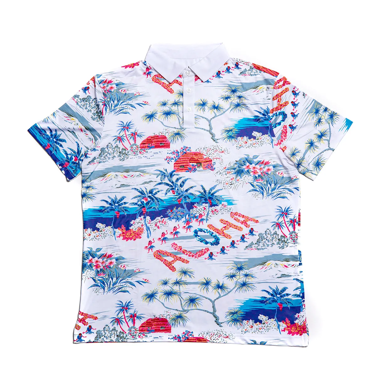 Aloha Hawaii Performance Polo - White