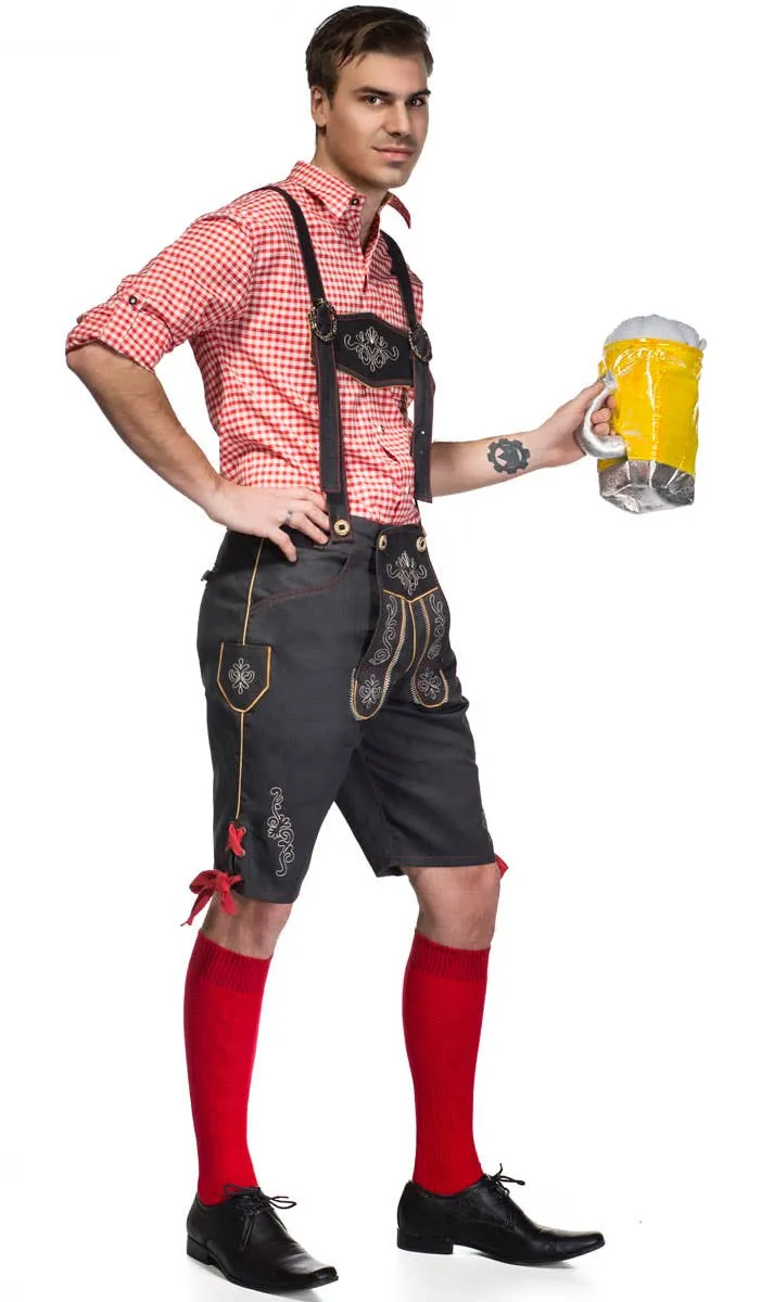 Alpine Hans Mens Deluxe Lederhosen Oktoberfest Costume