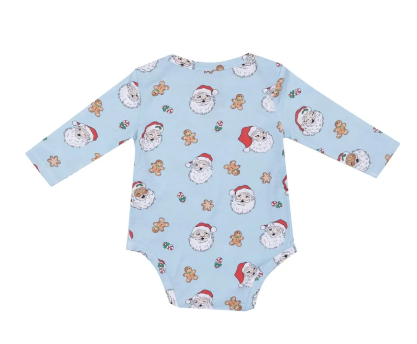 Angel Dear Baby Onesie Long Sleeve Bodysuit - Blue Vintage Santa