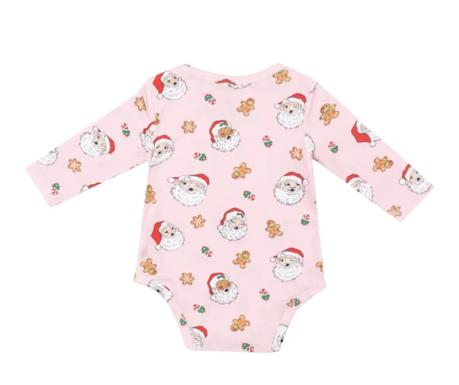 Angel Dear Baby Onesie Long Sleeve Bodysuit - PINK Vintage Santa