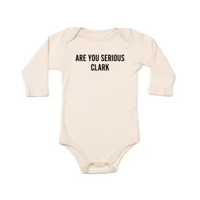 Are You Serious Clark (Black) - Bodysuit (Natural, Long Sleeve)