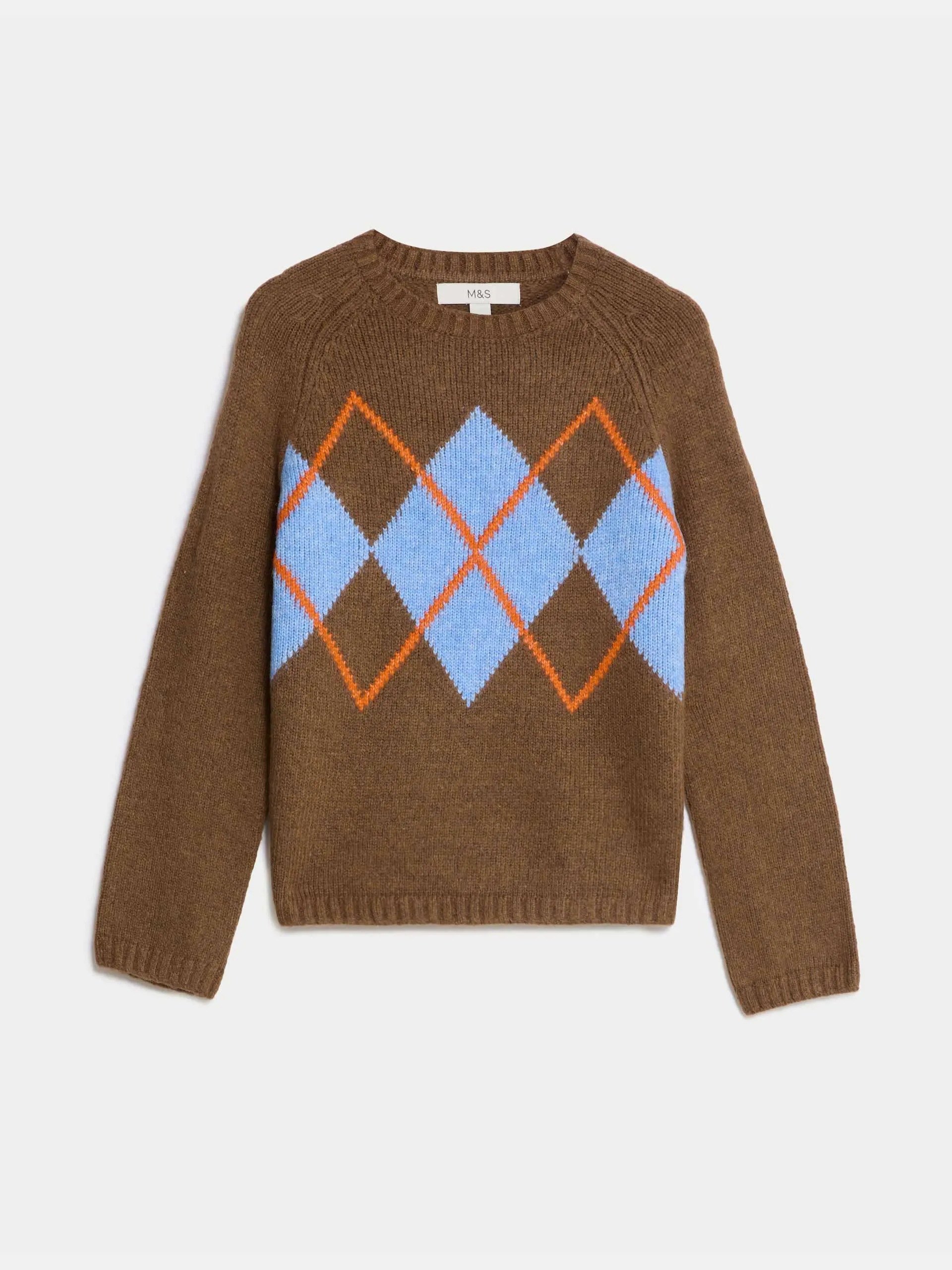 Argyle crewneck wool-mix jumper