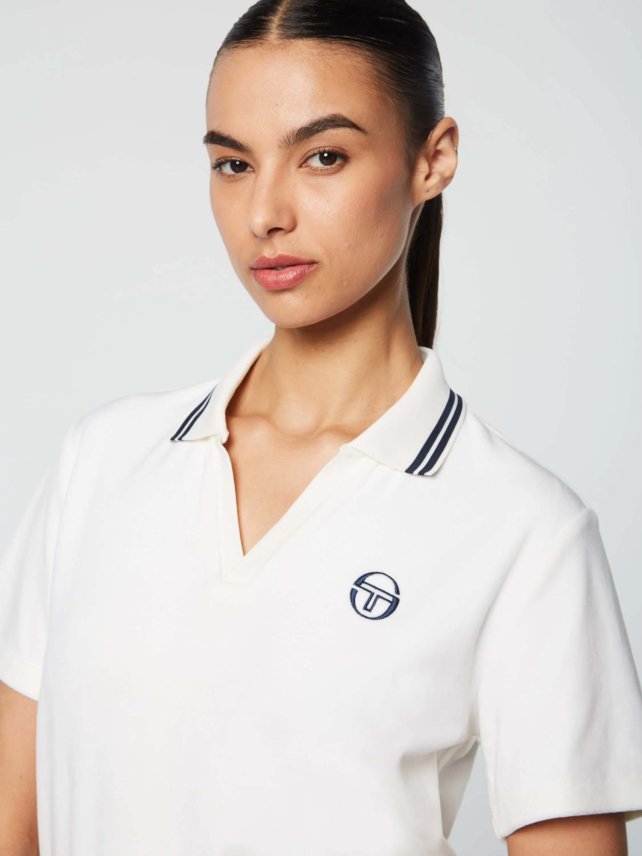 Atri Velour Polo- Gardenia