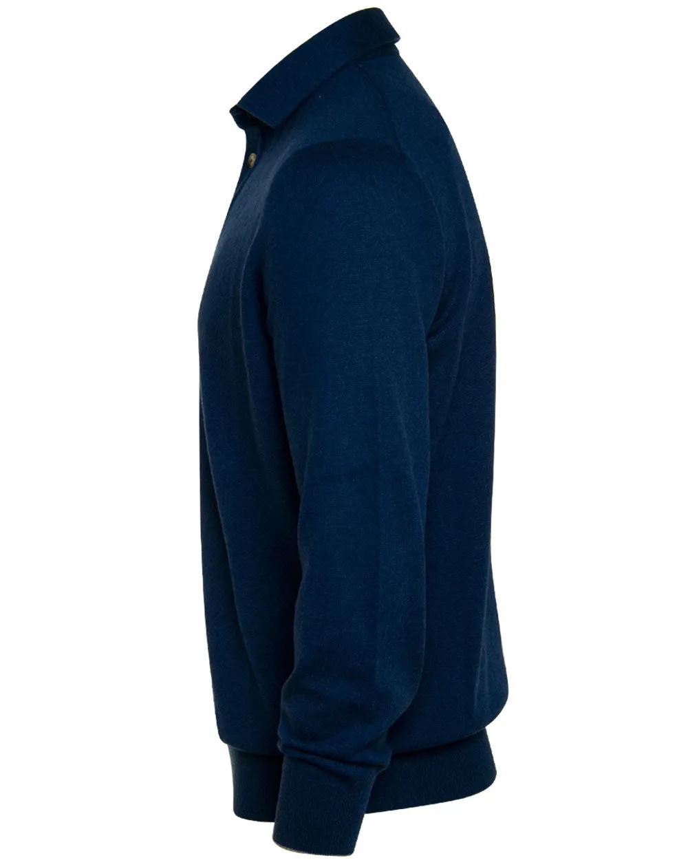 Avio Blue Cashmere Polo Sweater