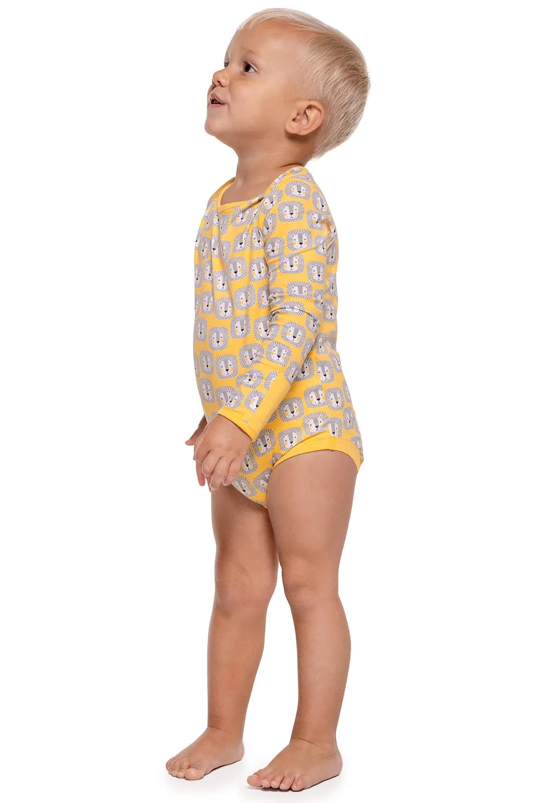 Baby LumaLeo Bodysuit  |  Yellow Lion Heads