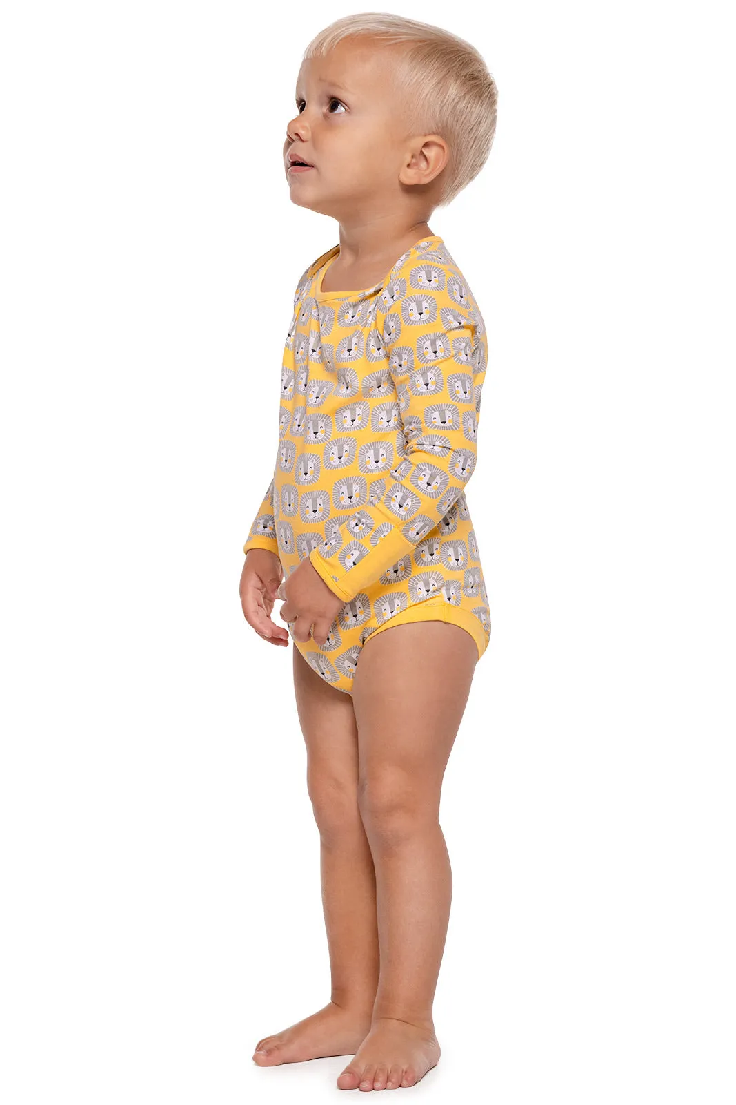 Baby LumaLeo Bodysuit  |  Yellow Lion Heads