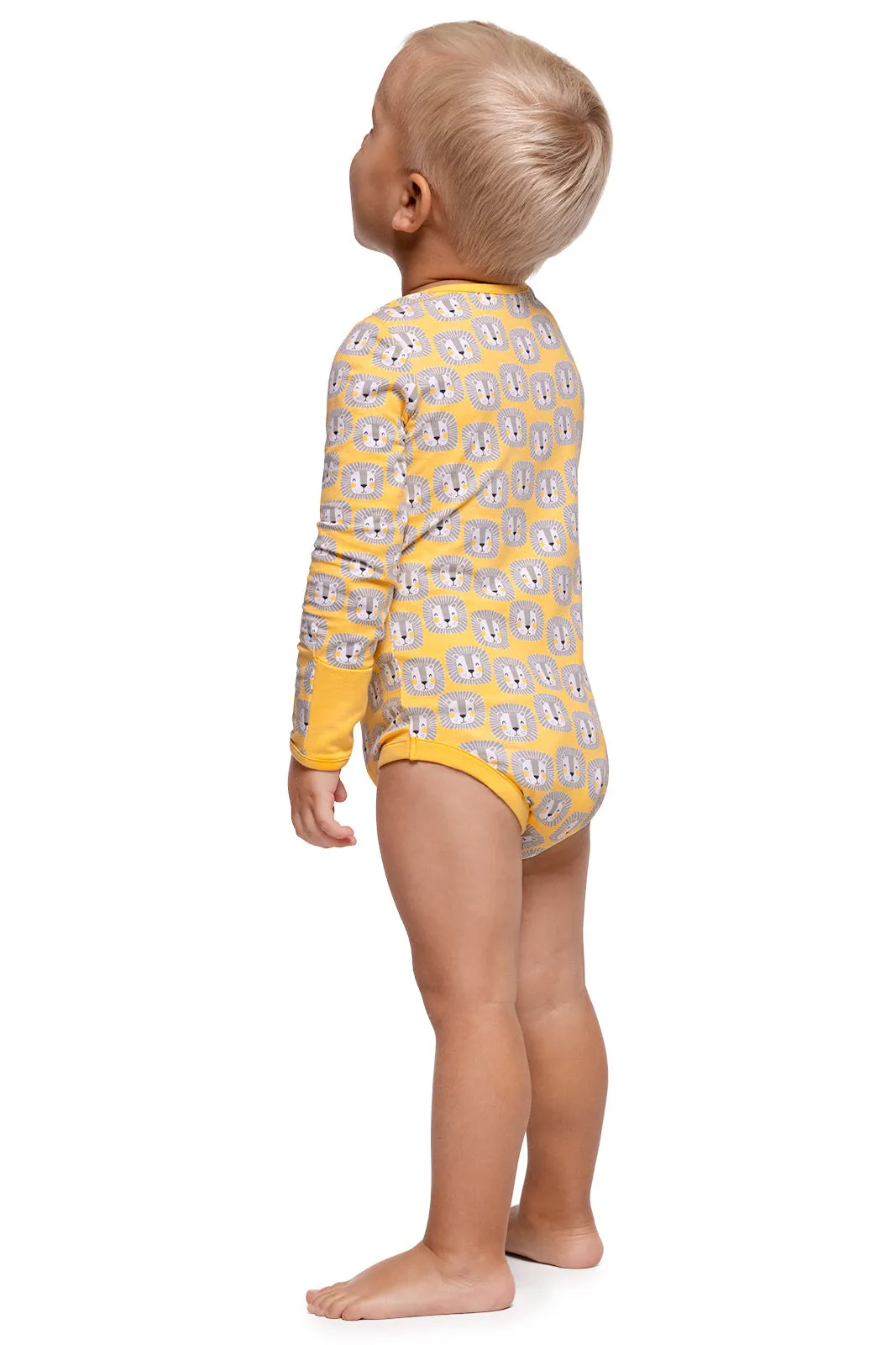 Baby LumaLeo Bodysuit  |  Yellow Lion Heads