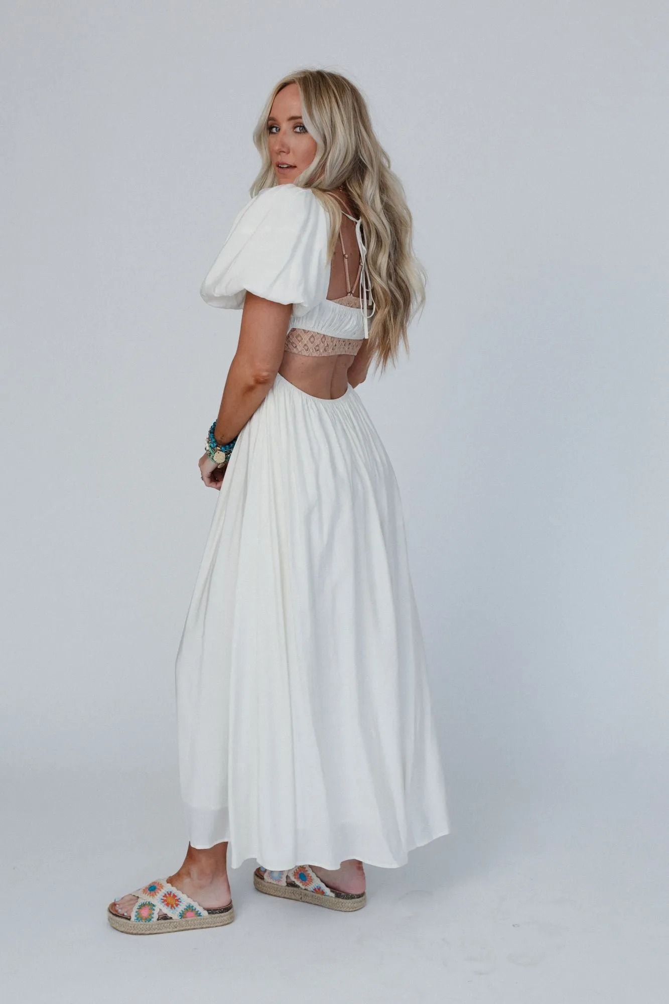 Back Stage Maxi Dress - Ivory