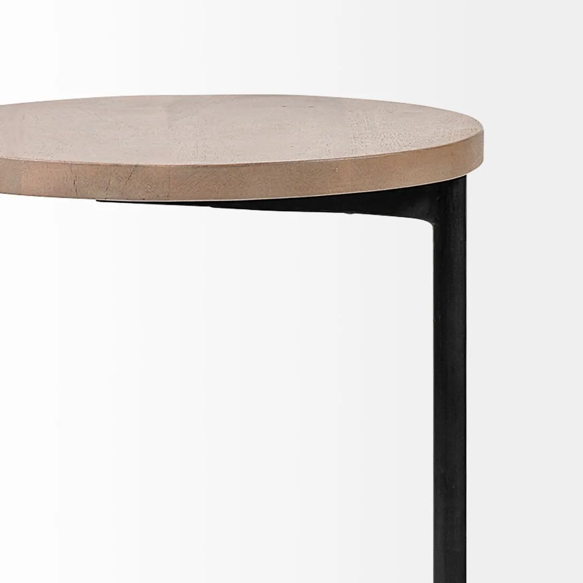 Ballatine Accent Table Brown Wood | Black Metal