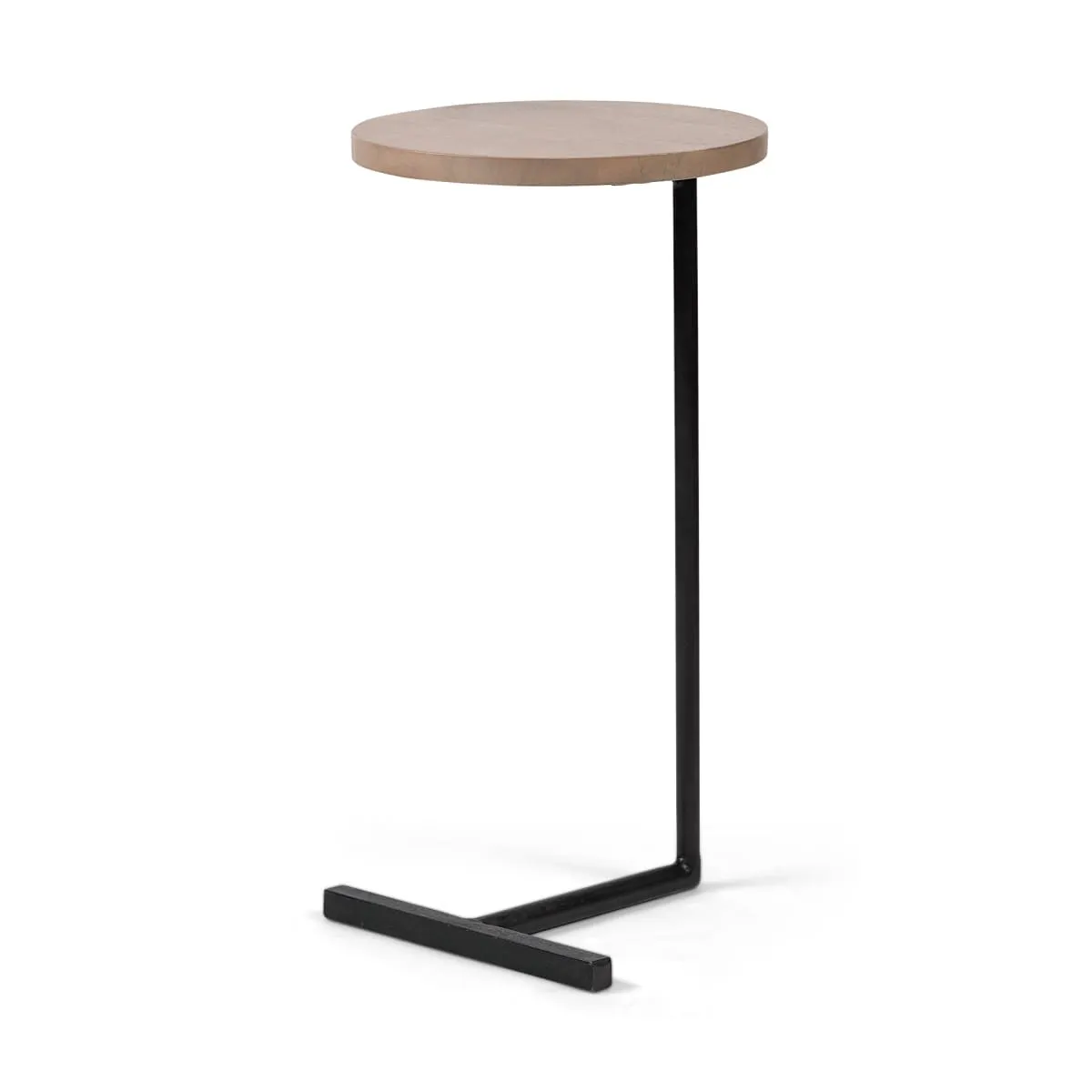 Ballatine Accent Table Brown Wood | Black Metal