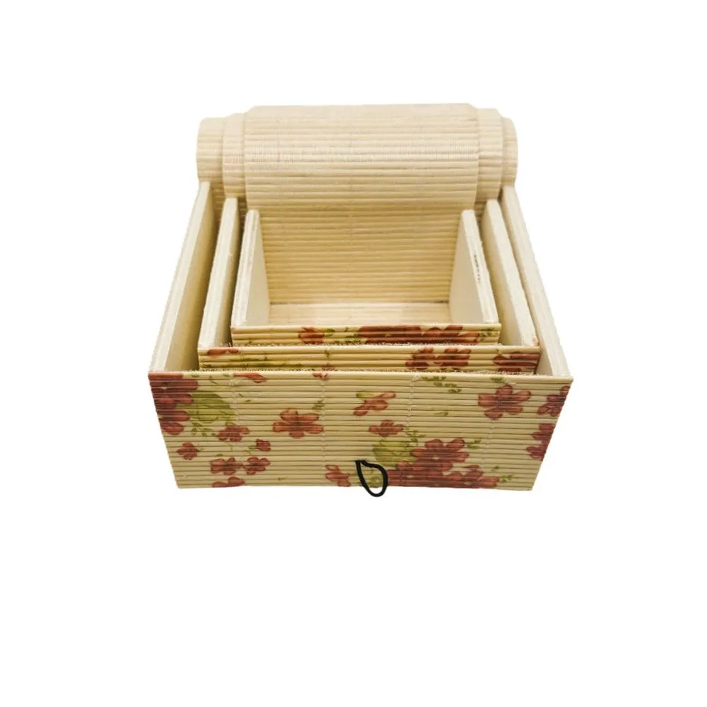 Bamboo Decorative Storage Box With Soft Lid