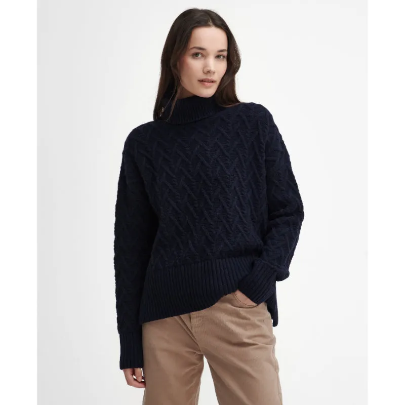 Barbour Clarence Knitted Ladies Jumper - Navy