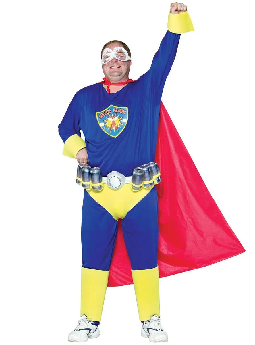 Beer Man Plus Size Mens Funny Superhero Costume