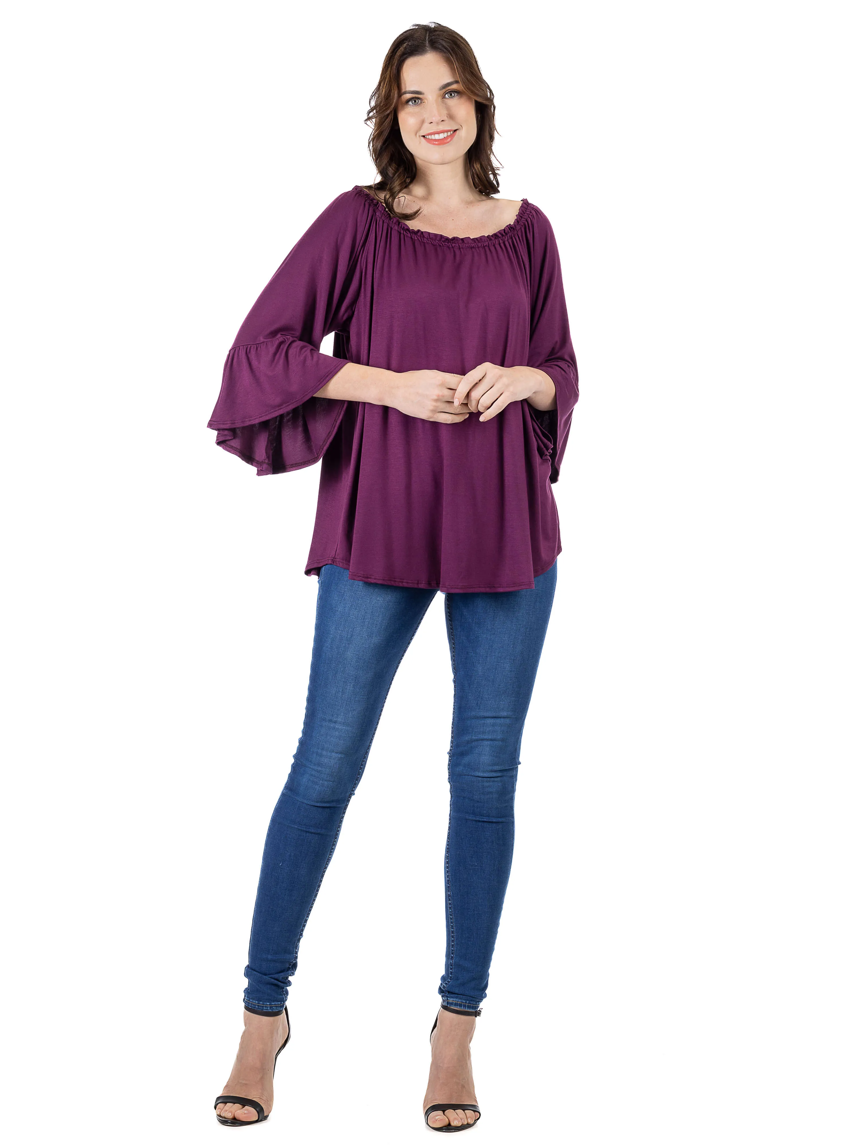 Bell Sleeve Loose Fit Tunic Top