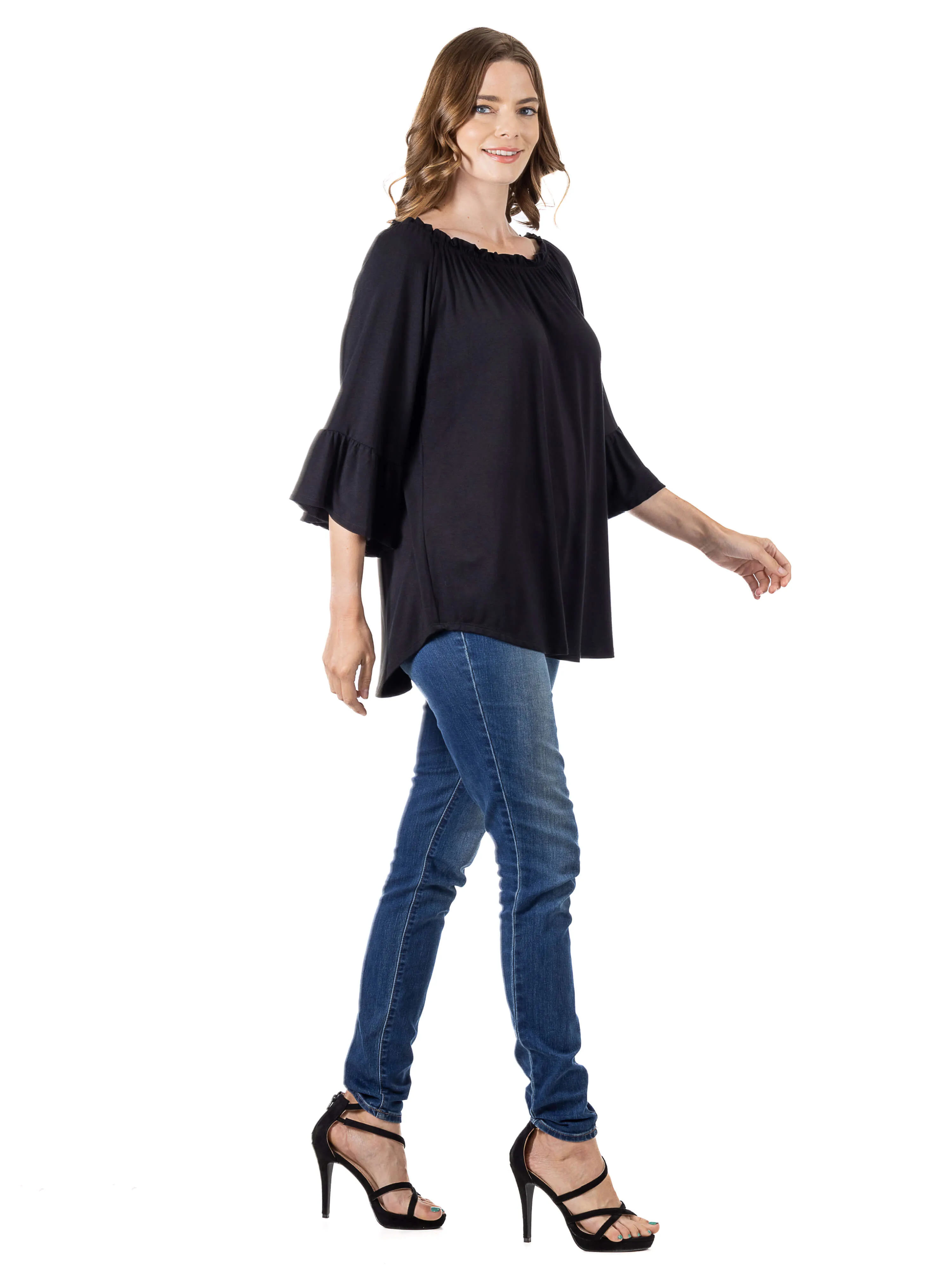 Bell Sleeve Loose Fit Tunic Top