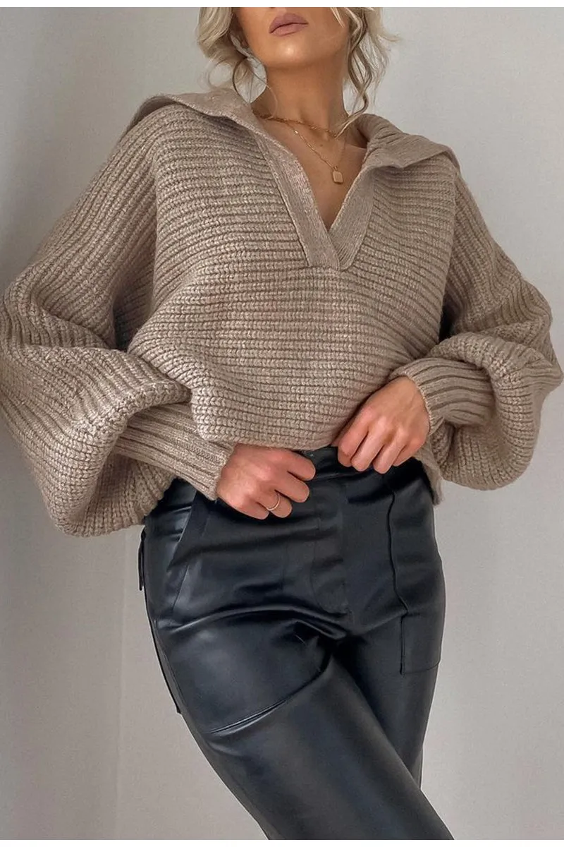 Bernadette Elegant Cropped Loose Sweater