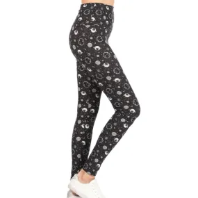 Black and White Planet Print Leggings