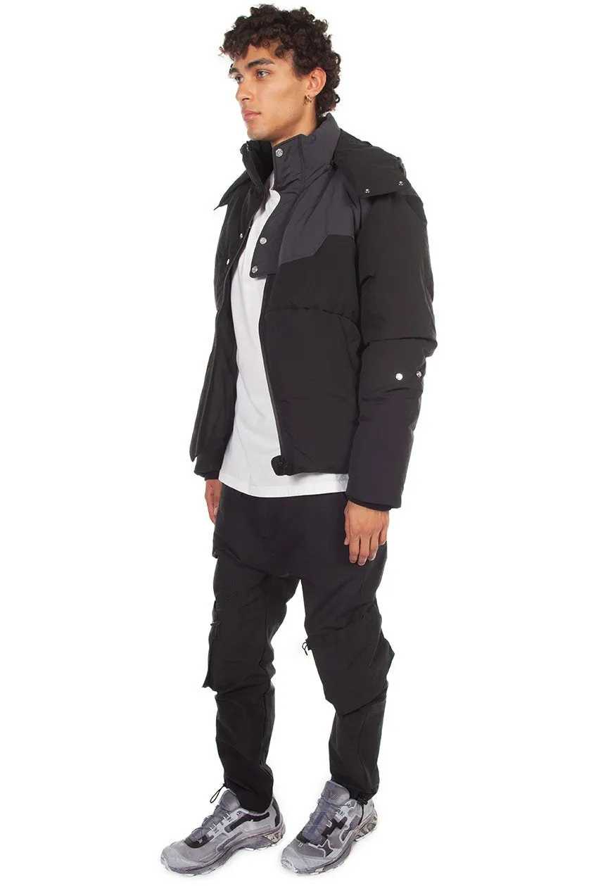 Black Arc Sculpture Puffer Jacket