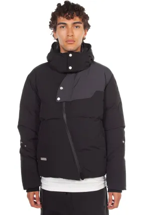 Black Arc Sculpture Puffer Jacket