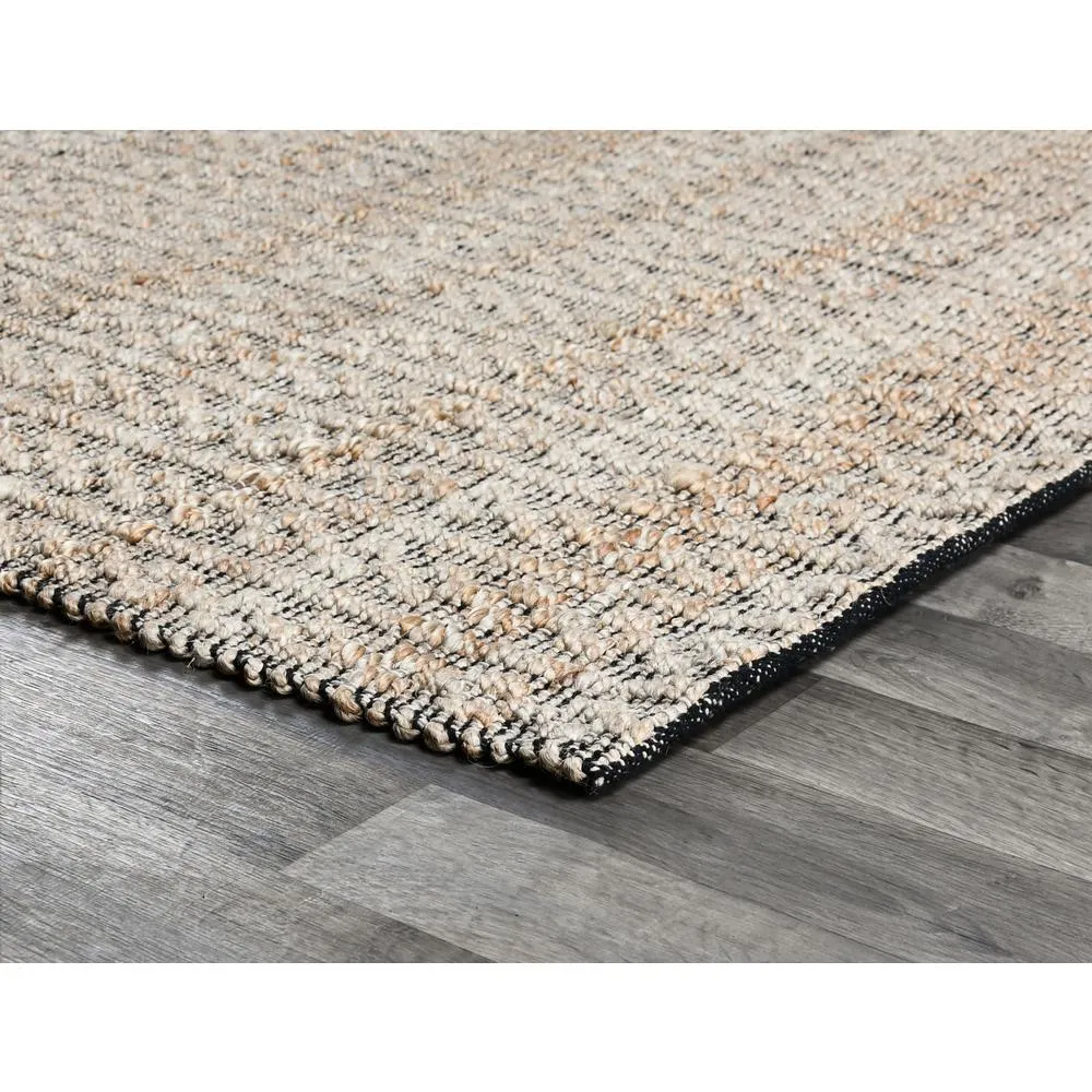 Black Biophilic Design Hand Woven Area Rug