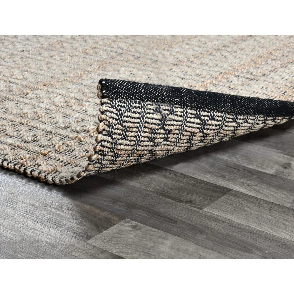 Black Biophilic Design Hand Woven Area Rug