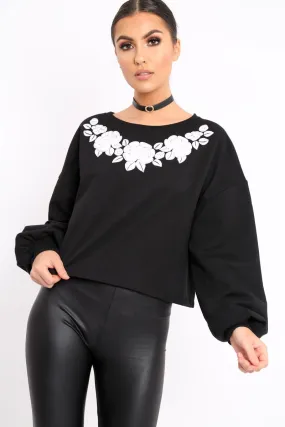 Black Flower Jumper Tie Back - Alchemy