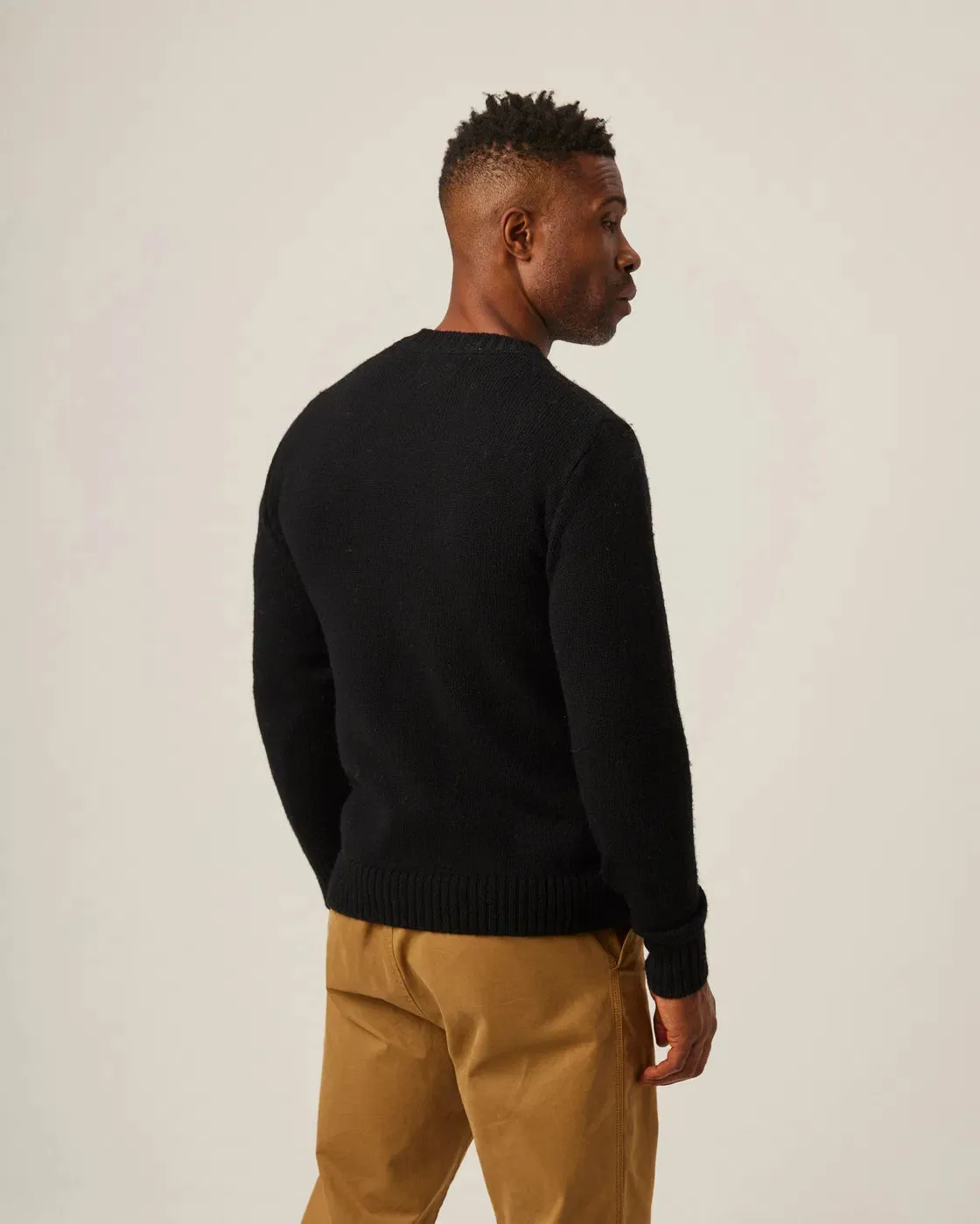 Black Makers Stitch Crew Neck Jumper Sweater