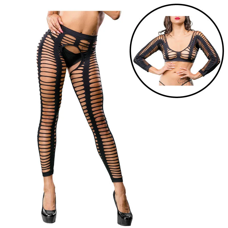 Black Mesh Crotchless Legging Packaging Box