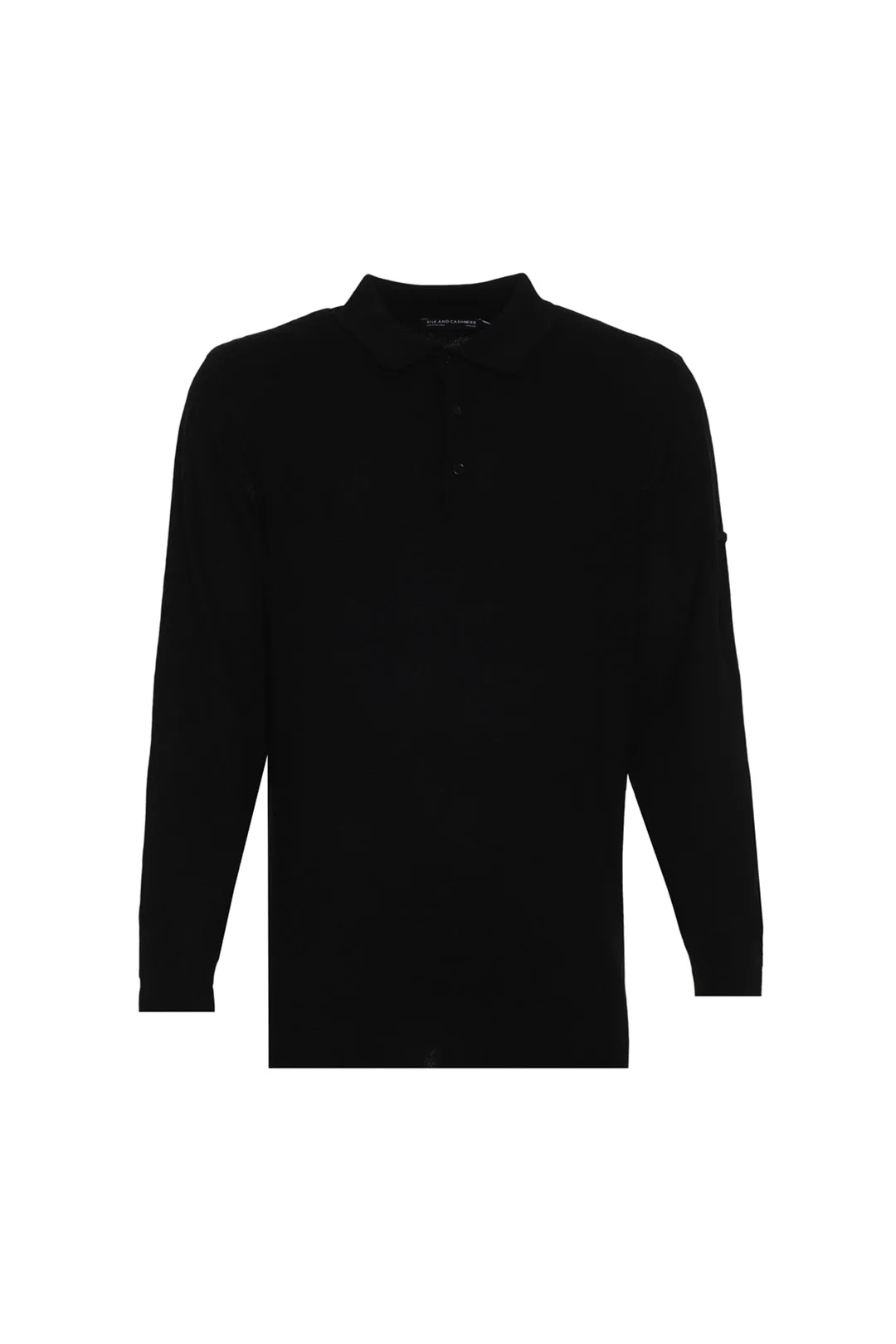 Black Pure Cashmere Men's Polo Sweater