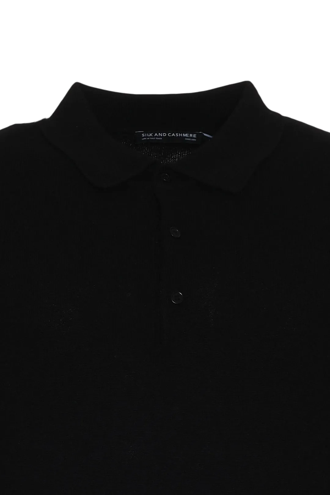 Black Pure Cashmere Men's Polo Sweater