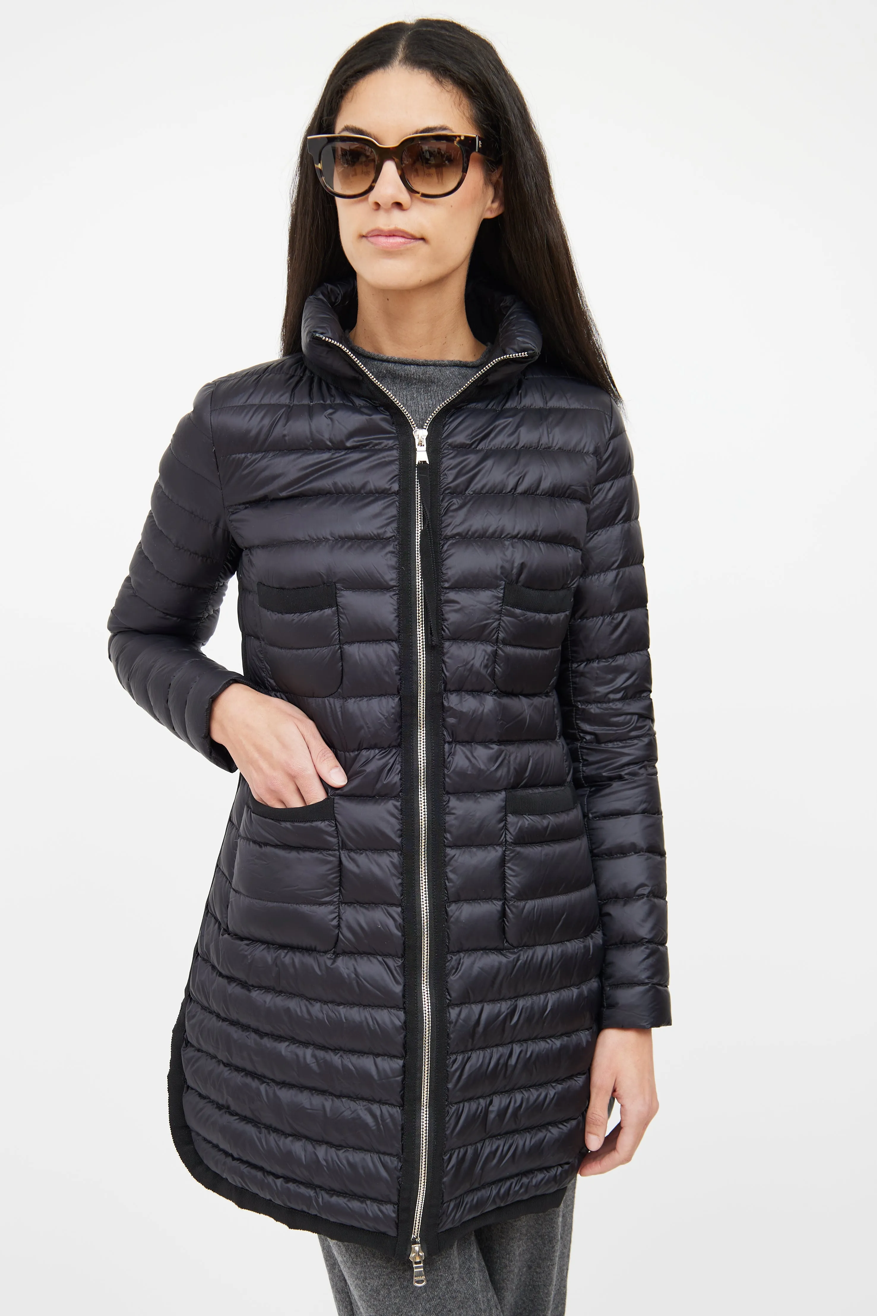 Black Quilted Longue Saison Jacket