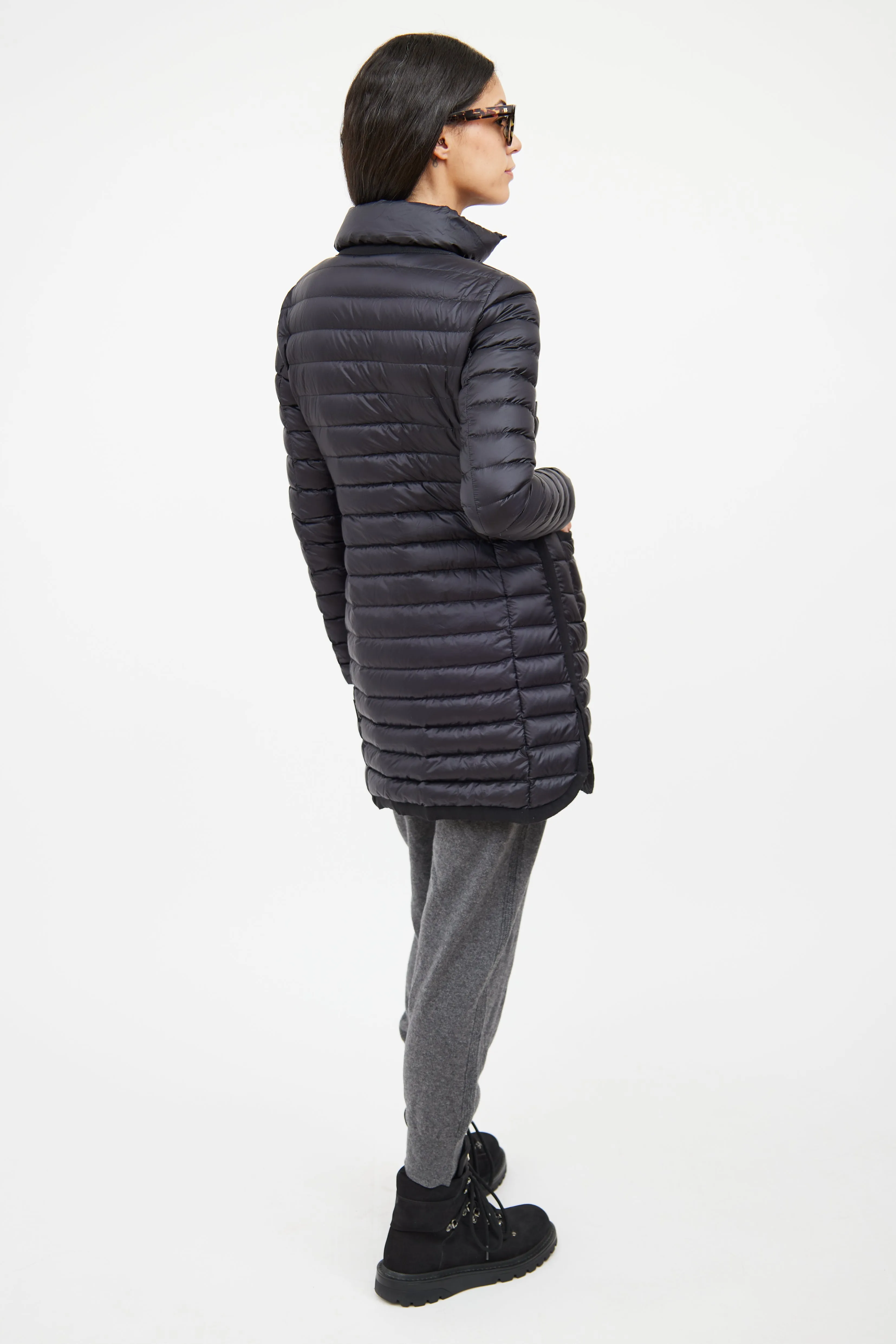 Black Quilted Longue Saison Jacket